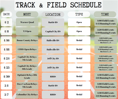 Track Schedule